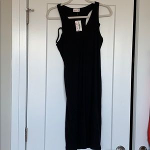 Sandy&Lu Black Ribbed Bodycon Dress